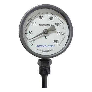 Imagem de Termômetro 350 Vertical 3pol P/ Fornos Rosca 1/2 H10 Preto - AZ135