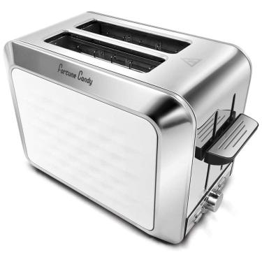 Imagem de Torradeira Elétrica 2 Fatias, 7 Níveis de Tostagem, Aço Inoxidável, 1500W, 110v, FORTUNE CANDY COMIN18JU059803, Branco