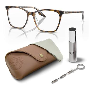 Imagem de Ray-Ban RB5422 Óculos de acetato em forma de olho de gato com kit oficial de óculos