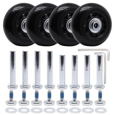 Imagem de GDFYMI Substituição de rodas de bagagem, 4 peças de rodízios silenciosos de borracha (64 mm x 24 mm)