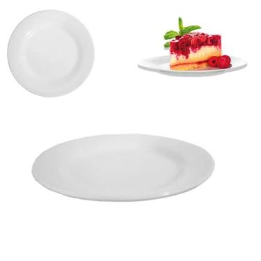 Imagem de Jogo 12 Prato Raso Sobremesa em Melamina 15,2cm Branco - Fx