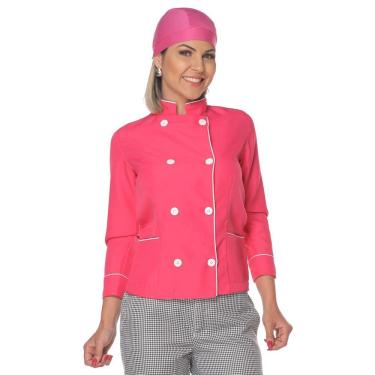 Imagem de Dolmã Chef Cozinha Feminino Oxford