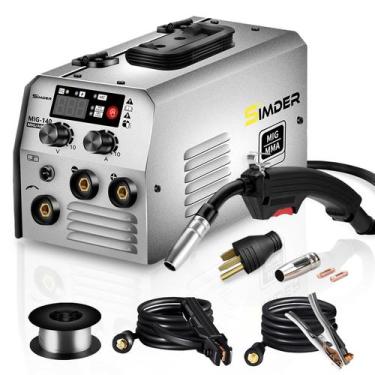 Imagem de Soldador SSIMDER MIG 140A 2 em 1 Stick/Flux Core 110V/220V - S SIMDER