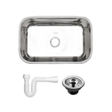 Imagem de Cuba Tecnocuba / MEGANOX Nº2 - 56x34x17 Cm + C/valvula + Sifão