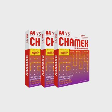 Imagem de Kit Papel Sulfite A4 Chamex 3 pacotes com 500 folhas 75g