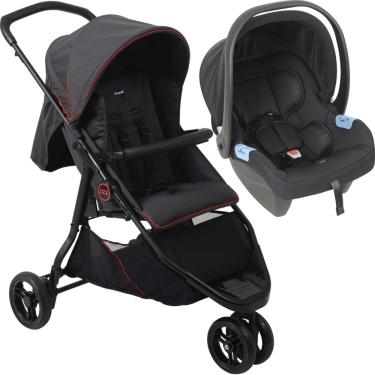 Imagem de Carrinho de Bebe Burigotto com Bebe Conforto CR3 Gray Red