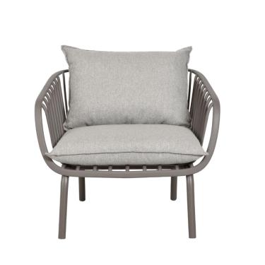 Imagem de Poltrona Sofá 1 Lugar Noronha Seiva Fratini 79 cm largura Base Aço Assento Polipropileno Estof Cinza