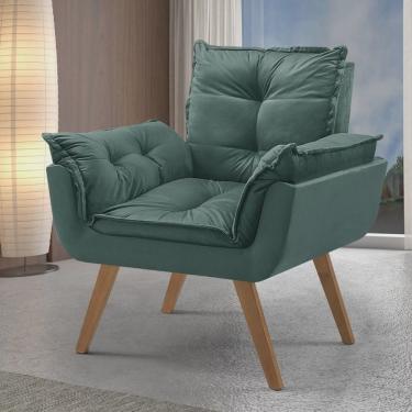 Imagem de Poltrona em Veludo Base Palito Quadrada Opalla Prime