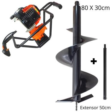 Imagem de Perfurador de Solo Profissional Para Todos Tipos de Solo VPS520 Vulcan Broca 80x30cm + Extensor 50cm