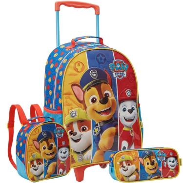 Imagem de Kit Mochila Rodas 16 Patrulha Canina Lancheira Estojo