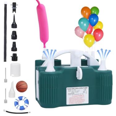 Imagem de Bomba elétrica de balão, bomba de ar elétrica portátil 4 em 1 para infláveis, balões e bomba de bola esportiva, inflador de balão para 260q, alumínio, balões de látex e boias de piscina, mais rápido e