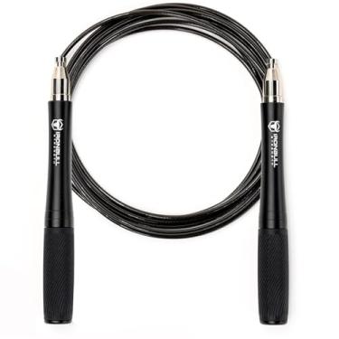 Imagem de Corda de pular para homens e mulheres – Corda de pular ultrarrápida e de alta velocidade – Design autotravante sem parafusos com alças de alumínio e alças texturizadas de silicone – Projetada com