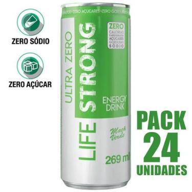 Imagem de Energético Life Strong Energy Drink 24 unidades Maça Verde