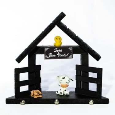 Imagem de Porta Chaves Com Ganchos Porteira Entrada Fazenda Artesanal