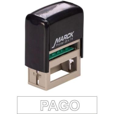 Imagem de Carimbo Autoentintado Automático 38X14MM Pago Preto - Carbrink