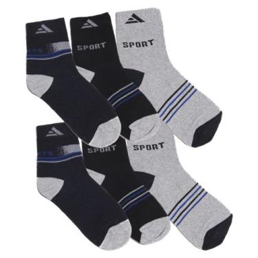 Imagem de Kit 6 Pares de Meia Cano Longo Masculina Confortável Sortido - Dandara