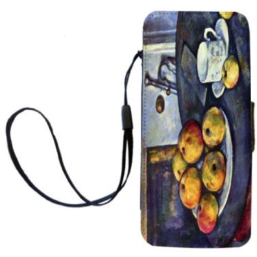 Imagem de Rikki Knight Paul Cezzane Art Still Life with a Bottle and Apple Cart Flip Wallet Case com aba magnética para iPhone 5/5s - uma garrafa e carrinho de Apple