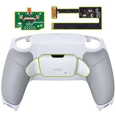 Imagem de eXtremeRate White Rubberized Grip Programable RISE 2.0 Remap Kit for PS5 Controller BDM-010 BDM-020 Models, Custom Upgrade Board & Redesigned Back Shell & Back Buttons Set for PS5 Controller