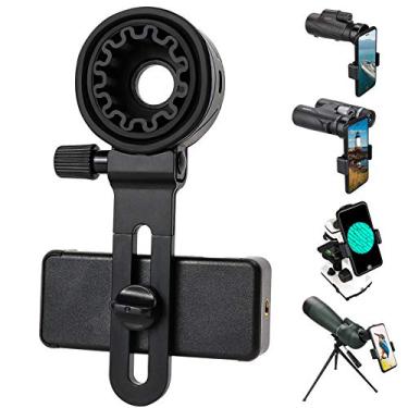 Imagem de Adaptador de telefone telescópio, suporte universal para celular compatível com binóculos, monóculos, microscópio, mira, telescópio, suporte de clipe para smartphone serve para quase todos os telefones celulares