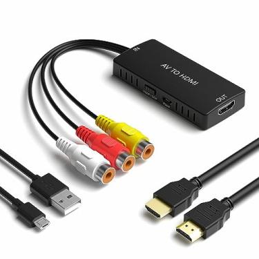 Imagem de RuiPuo Conversor RCA para HDMI, adaptador AV para HDMI, suporte adaptador composto para HDMI 1080P, compatível com PAL/ NTSC WII/WII U/PS one/PS2/PS3/STB/Xbox/VHS/VCR/Blue-Ray etc.
