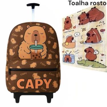 Imagem de Mochila escolar infantil Com Rodinhas da Capivara - NoBrand, Capivara 