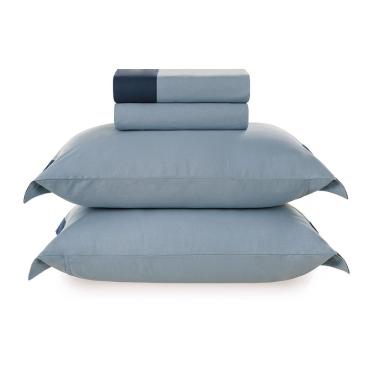 Imagem de Jogo De Cama Queen Karsten 180 Fios Percal 100% Algodão Viena Allure/Marinho