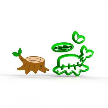 Imagem de Cortador Tronco C Folha Bosque Encantado Floresta Modular Tamanho 7 Cm