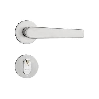 Imagem de Fechadura Porta Pado Concept Escovada 40mm Roseta Redonda Externa