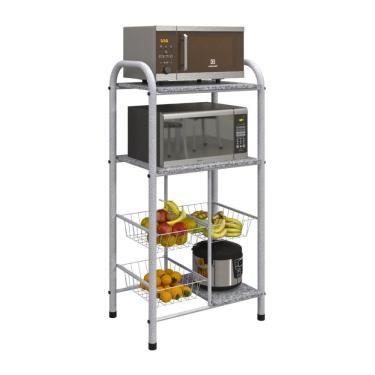 Imagem de Fruteira 3 Cestas 3 Prateleiras Lavinea Plus Soma Móveis Martelado Pérola/Granito Ocre