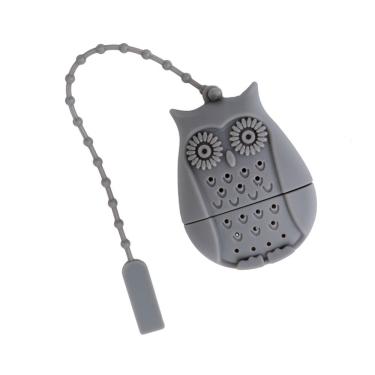 Imagem de Infusor De Chá Coruja Corujinha Em Silicone Cinza