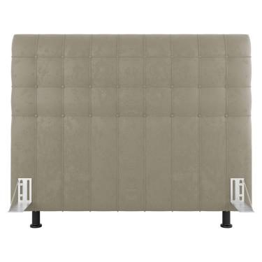 Imagem de Cabeceira Cama Box Casal King Size Dahlia 195Cm Com Frame Suede Bege - Abmaza