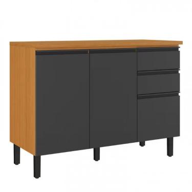 Imagem de Balcão Itatiaia Ideale Com 3 Portas E 2 Gavetas Cinamomo-grafite