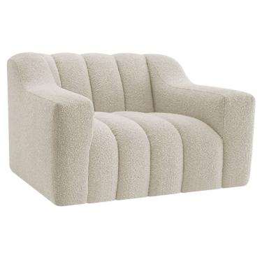 Imagem de Kit 02 Poltronas Luxo Recepção Sala Elegance Bouclé Cor Bege
