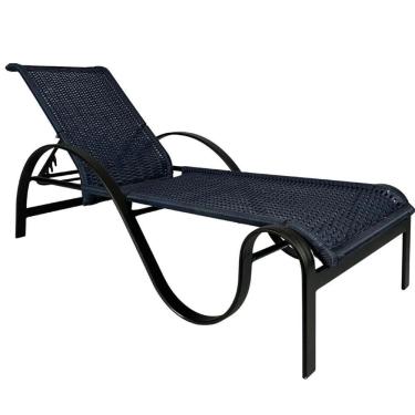 Imagem de Espreguiçadeira Alumínio E Fibra Sintética Modelo Ondulada Azul