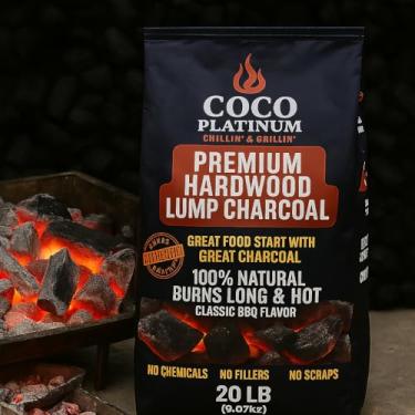Imagem de HIGH QUALITY COCO PLATINUM Carvão Vegetal Premium, Combustível 100% Natural Para Churrasco, 20 Lb