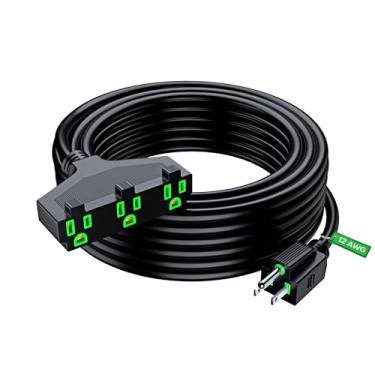 Imagem de Maximm Cabo De Extensão 12/3, 15,2 M, 12 Awg, Preto, Plugue 3 Pinos, Tomadas, Sjtw, Para Uso Interno, Resistente Às Intempéries - Energia Jardim, Gramado, Eletrodomésticos, M