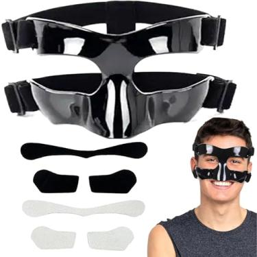 Imagem de Anyfun Protetor Nasal Af01A Para Adultos Com Fraturas, Ajustável, Basquete, Futebol, Esportes, Máscara Facial Enchimento De Espuma E Adesivos, Mulheres, Homens, Jovens, Adolescentes (Preto Aberto)