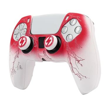 Imagem de RALAN Capa Protetora De Silicone Para Controle Lightning Ps5, Antiderrapante, Compatível Com Controles Playstation 5, 2 Protetores Polegar