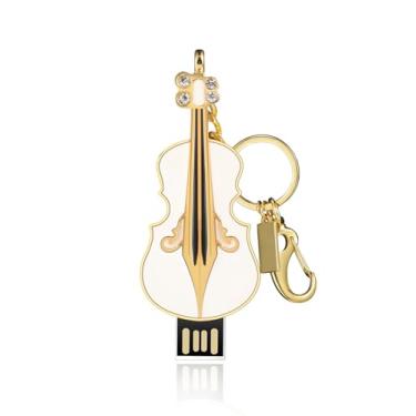 Imagem de ZJR Pendrive Usb 128Gb Em Formato De Violino, Legal Com Chaveiro, Caneta Metal Criativa, Presente Inovador Para Amigos, Familiares E Colegas Classe (128 Gb)