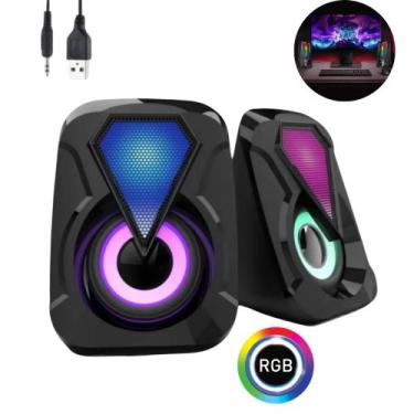 Imagem de Caixa De Som Pc Gamer Led Caixinha Notebook Tv Potente 6w - Seisa