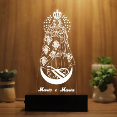 Imagem de Luminária Abajur Nossa Senhora de Caacupê LED Branco - Bold