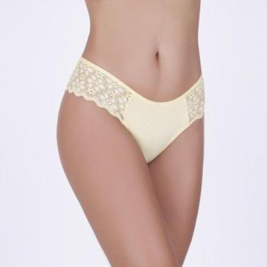 Imagem de Tanga Lateral Renda Amarelo em Algodão Egípcio - Ahavá Store, M, Amare