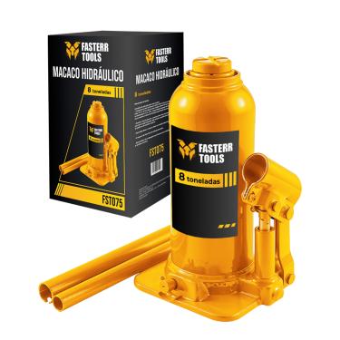 Imagem de Macaco Hidráulico Tipo Garrafa 8 Toneladas Fasterr FST075 com Válvula de Segurança