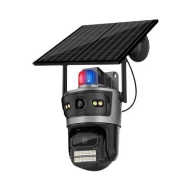 Imagem de Câmera CCTV Externa Solar 8MP 4K WiFi Lente Dupla 247 Gravação HongGlo