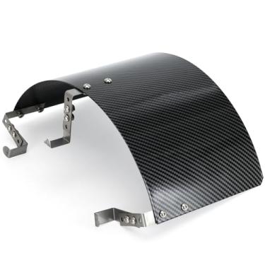 Imagem de PTNHZ Protetor térmico universal de aço inoxidável para filtro de entrada de ar serve para filtro de cone ou cilindro de 6,3 a 8,9 cm de fibra de carbono