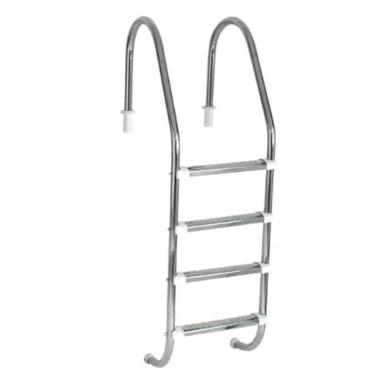 Imagem de Escada para Piscina Tradicional 1 1/2" em Aço Inox 4 Degraus Anatômicos em Inox - Sodramar