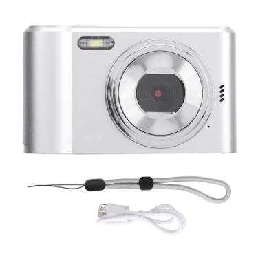 Imagem de Câmera digital Screen IPS de 2,4 polegadas 2,7k 48mp 8x Zoom AutoFocus Câmera digital portátil para crianças estudantes (Prata)