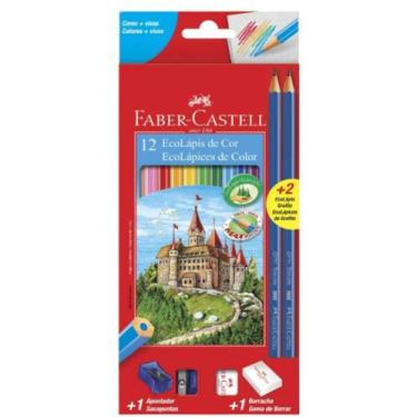 Imagem de Lápis de Cor Faber Castell + kit de apont, borr e lapis preto - Faber-