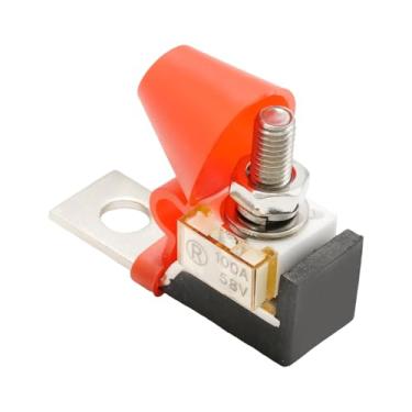 Imagem de Newnessai MRBF Kit de bloco de fusíveis de terminal, fusível de terminal de bateria 100A 58V DC com fusível de bateria marinha de pino de 5/40.6 cm, para veículos de construção de caminhões-barco RV