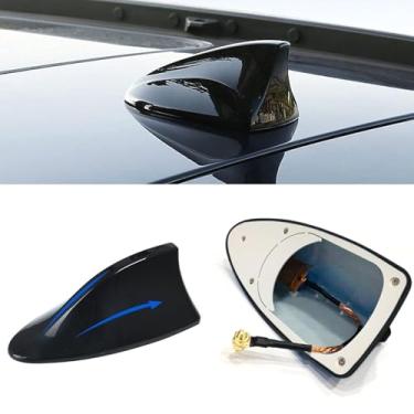 Imagem de ijuicy 1 PC Capa de antena de barbatana de tubarão para carro, cobertura de antena de carro, capa em forma de barbatana de tubarão de veículo com fita adesiva, acessórios universais de carro para a